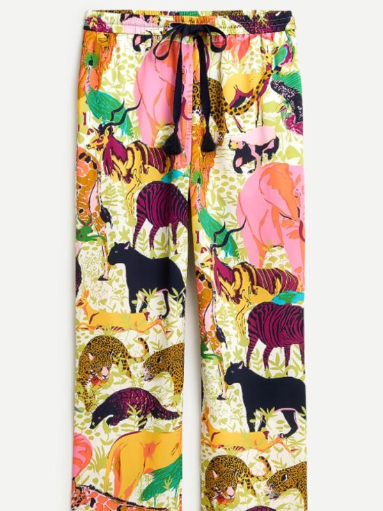 J. Crew Pants - *RARE* J.Crew Size 0 Drapey Wide-leg Pant in Ratti Safari Print Elastic Waist